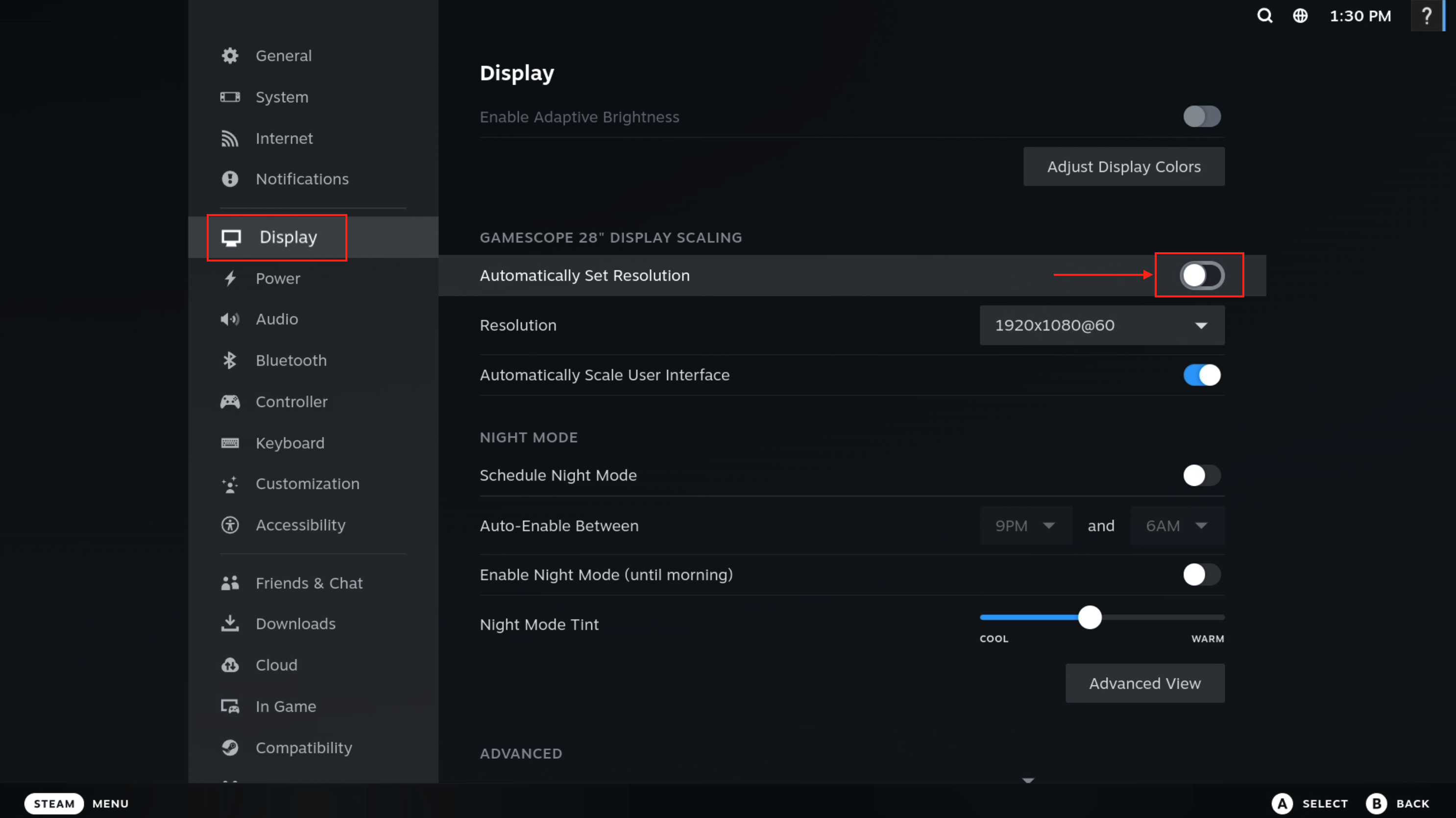 Disable auto-resolution