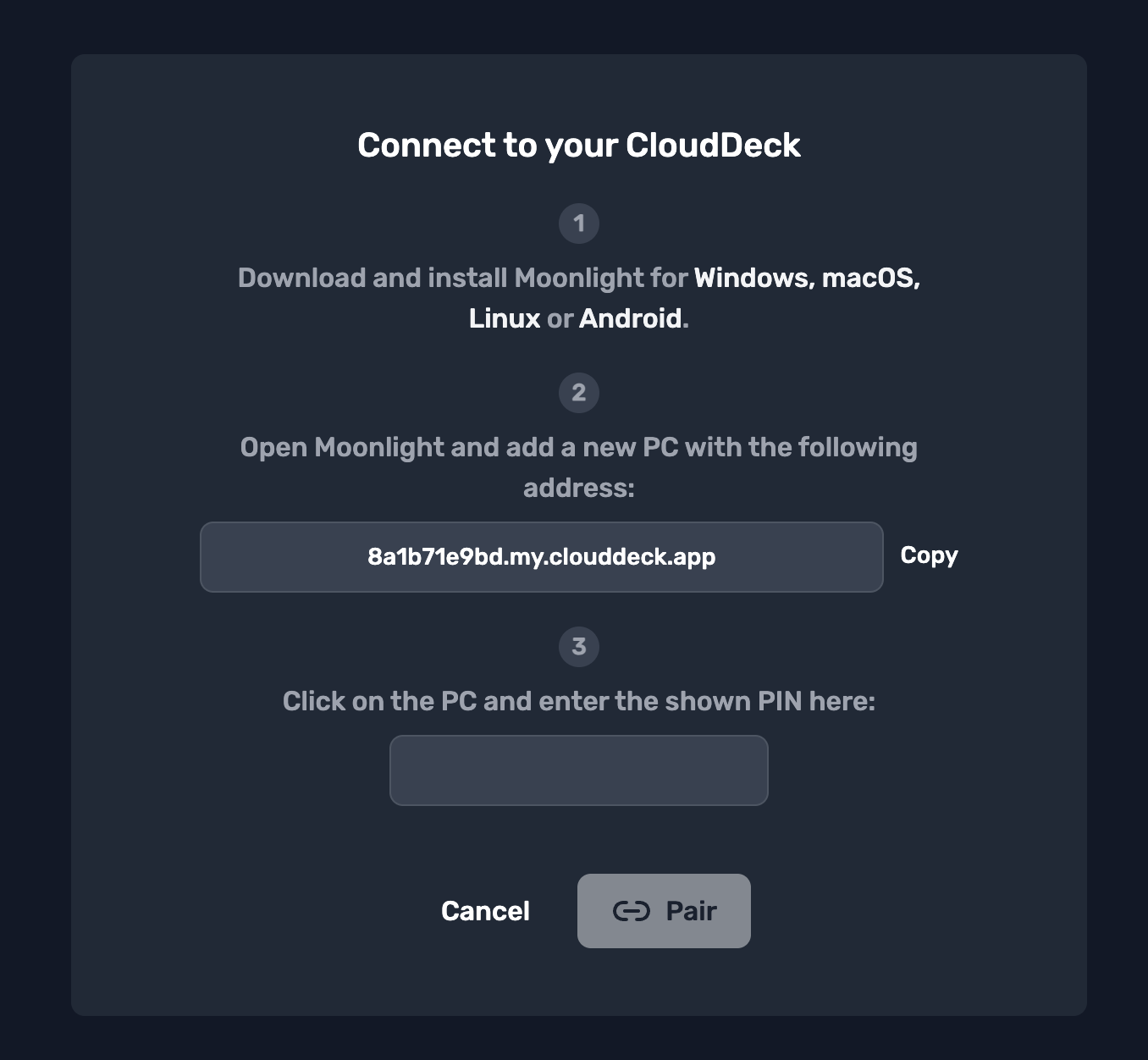 Open Connection Dialog